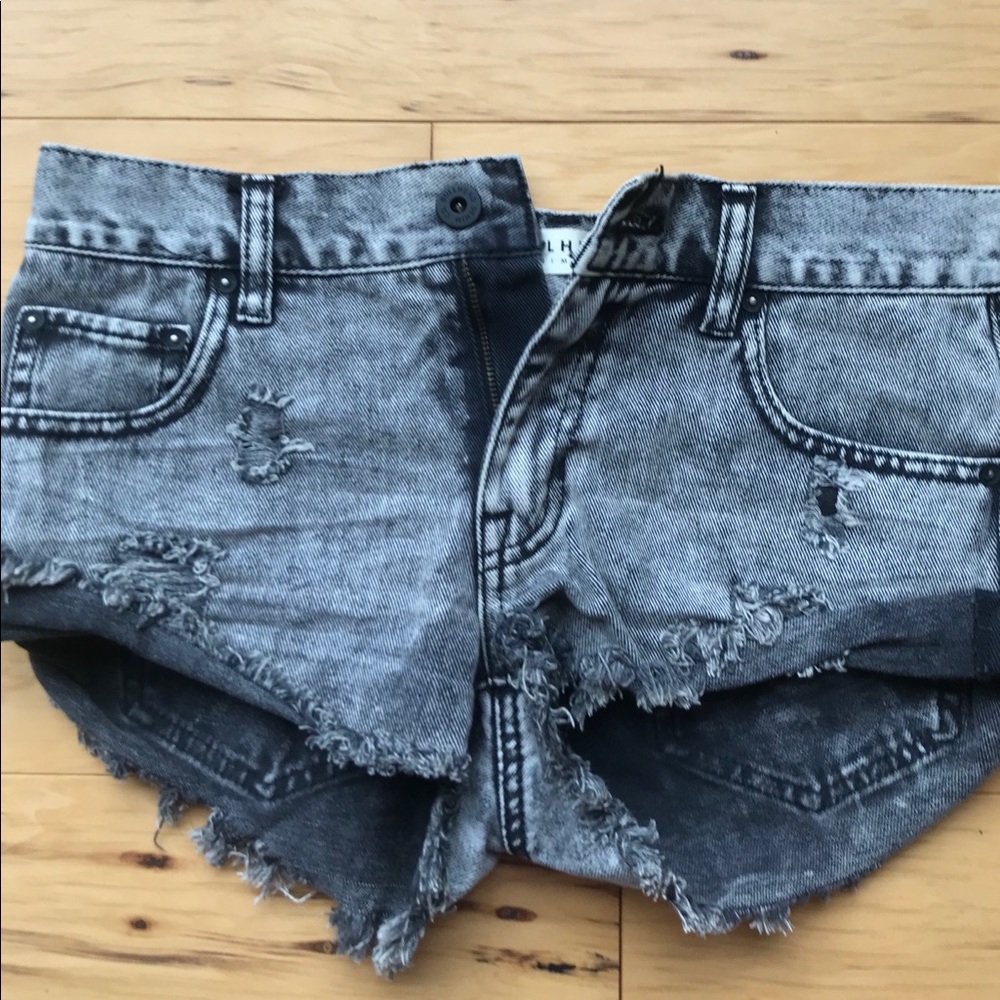 Dark Grey Denim Shorts